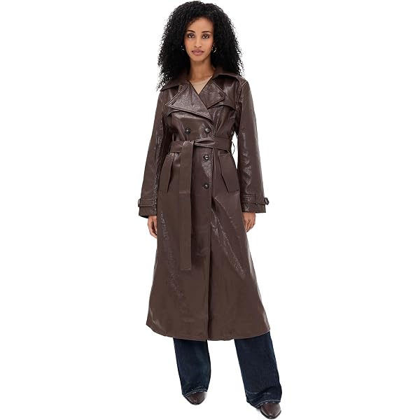 Amazon.com: Madison the Label Women's Hutson Faux Leather Trench